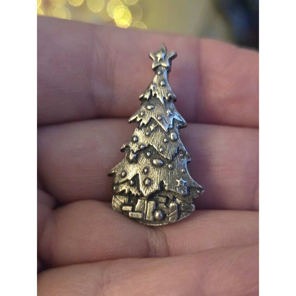 MINI Christmas Tree Brooch by Quick Cooking 1999 Limited Edition Pewter